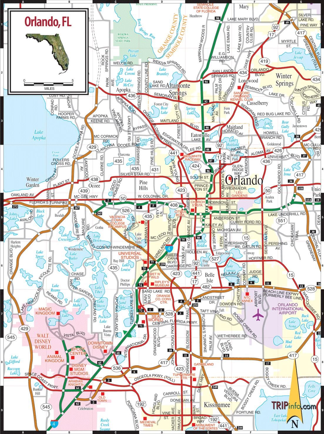 Orlando map Florid